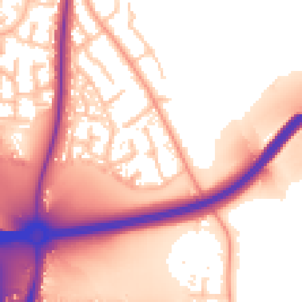 Daytime road noise heatmap for ST5 4EL
