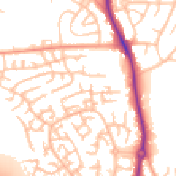 Daytime road noise heatmap for ST5 4EU