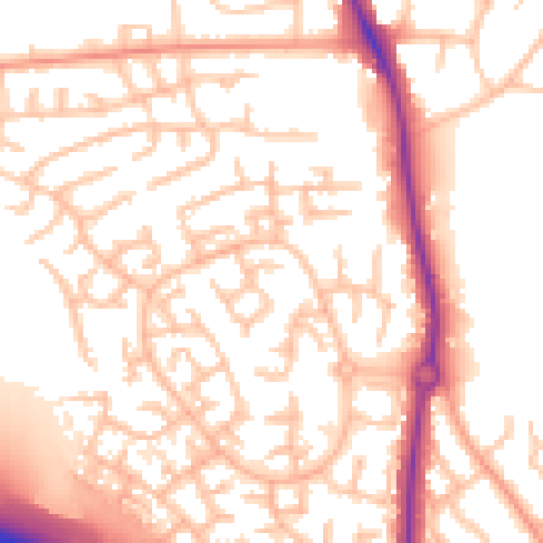 Daytime road noise heatmap for ST5 4HG