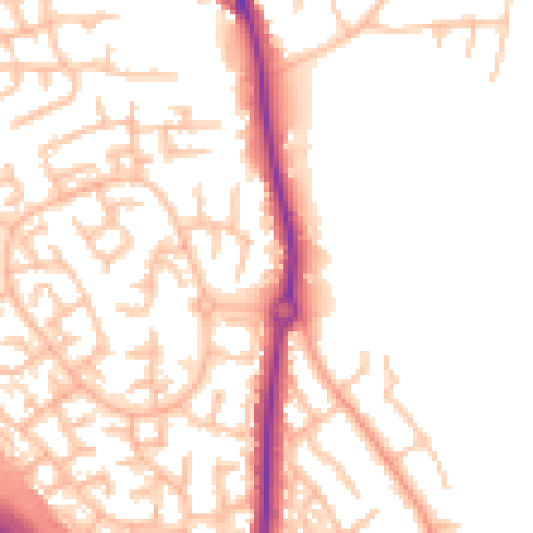 Daytime road noise heatmap for ST5 4NL