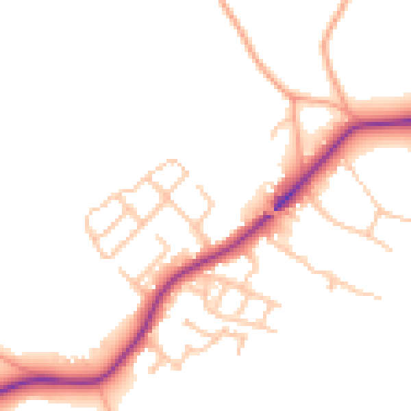 Daytime road noise heatmap for ST5 5DE