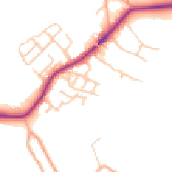 Daytime road noise heatmap for ST5 5DH
