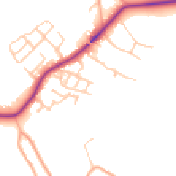 Daytime road noise heatmap for ST5 5DQ