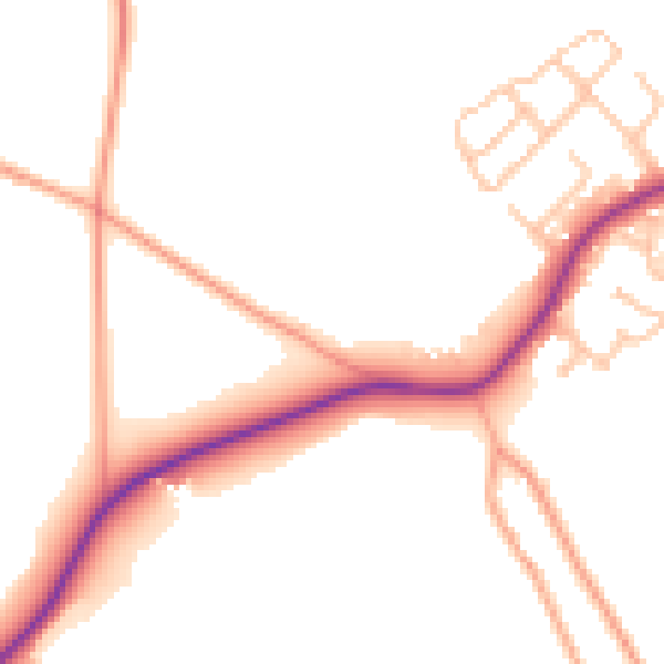 Daytime road noise heatmap for ST5 5FQ