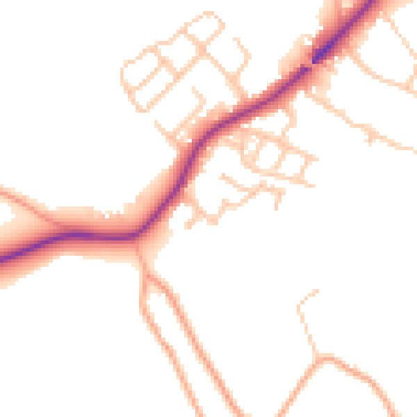 Daytime road noise heatmap for ST5 5LH
