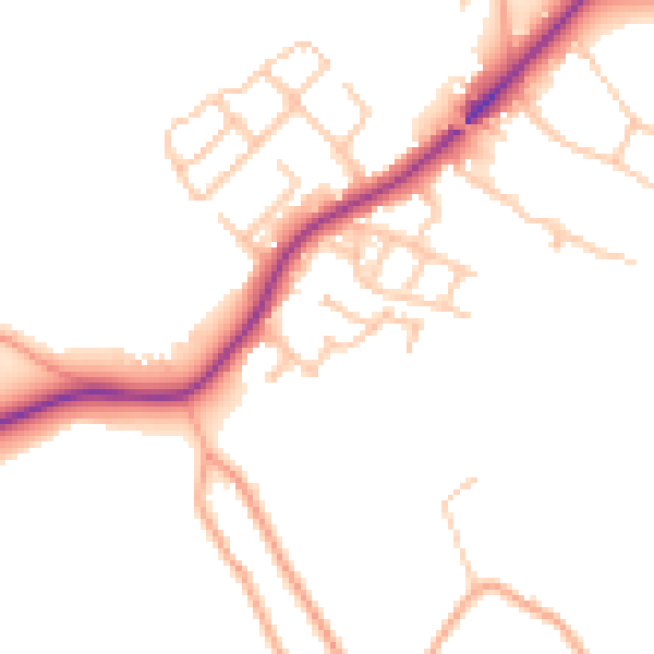 Daytime road noise heatmap for ST5 5LJ