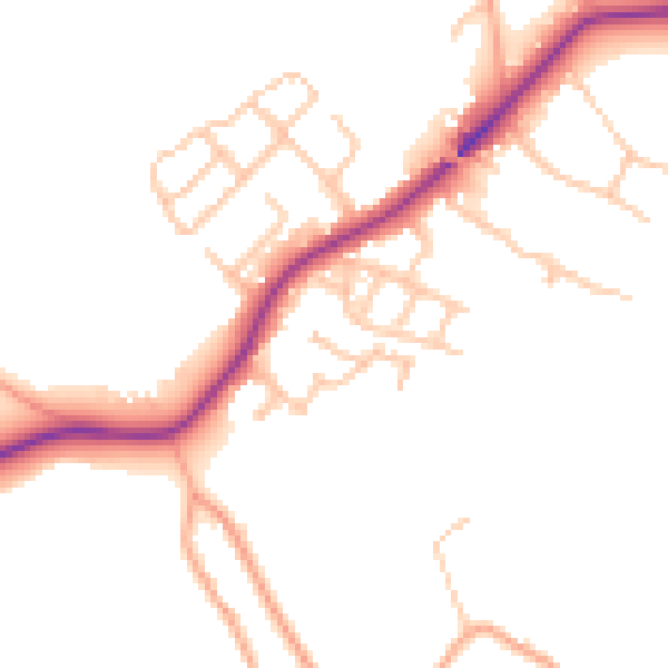 Daytime road noise heatmap for ST5 5LL