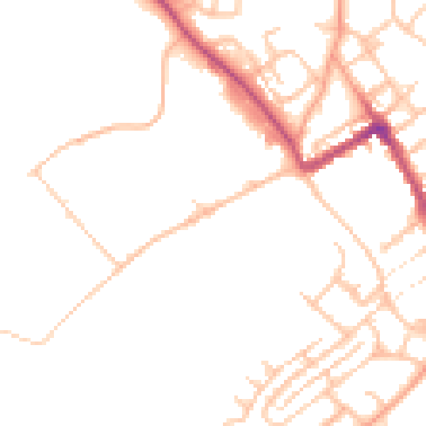 Daytime road noise heatmap for ST5 6BH