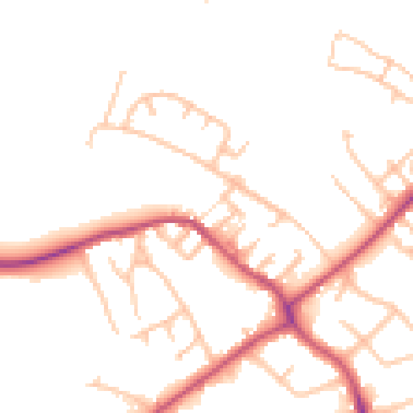 Daytime road noise heatmap for ST5 6DH