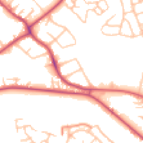 Daytime road noise heatmap for ST5 6ES