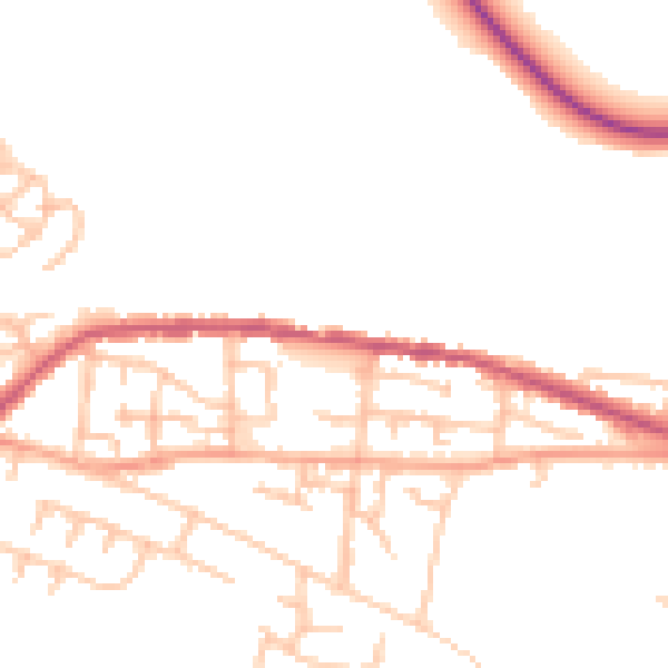 Daytime road noise heatmap for ST5 6JQ