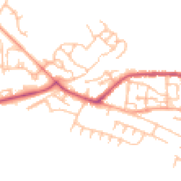 Daytime road noise heatmap for ST5 6JX