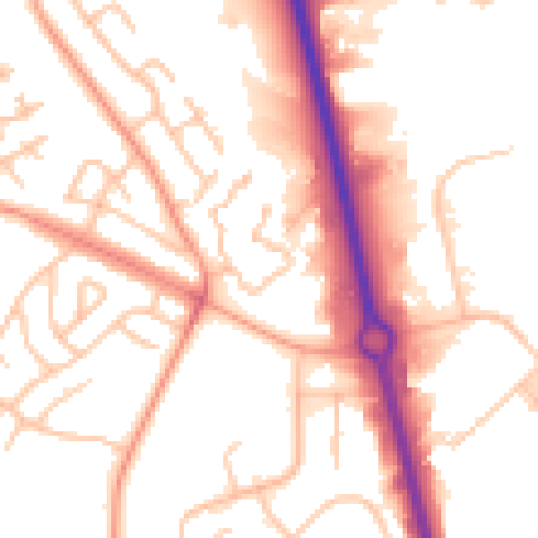 Daytime road noise heatmap for ST5 7AP