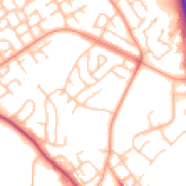 Daytime road noise heatmap for ST5 7BE