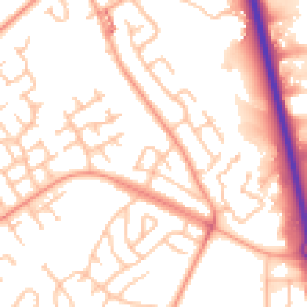 Daytime road noise heatmap for ST5 7DD