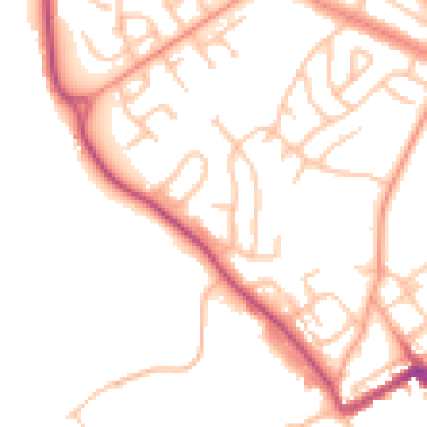 Daytime road noise heatmap for ST5 7EX