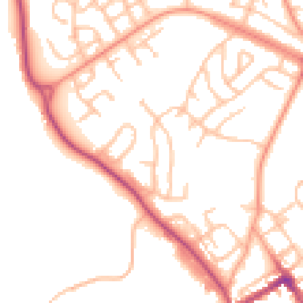 Daytime road noise heatmap for ST5 7HA