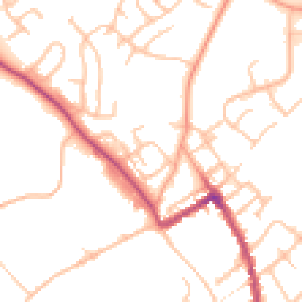 Daytime road noise heatmap for ST5 7HF