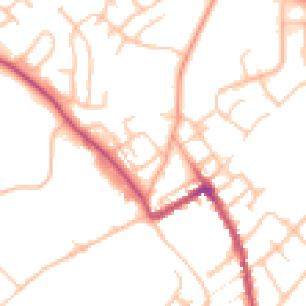 Daytime road noise heatmap for ST5 7HH