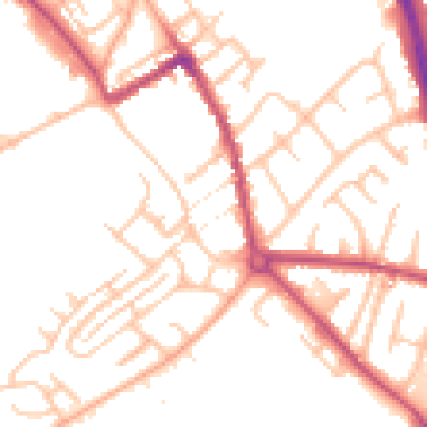 Daytime road noise heatmap for ST5 7JH