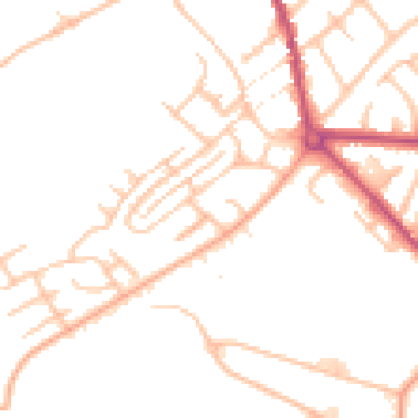 Daytime road noise heatmap for ST5 7LD