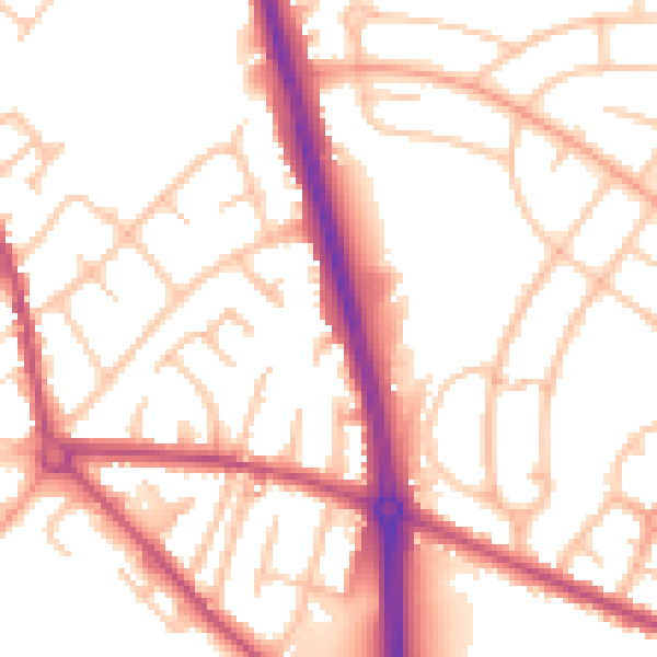 Daytime road noise heatmap for ST5 7NH