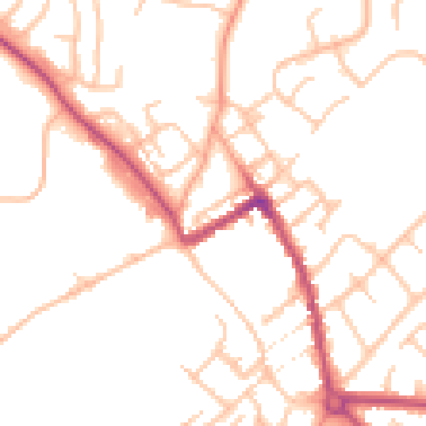 Daytime road noise heatmap for ST5 7PQ
