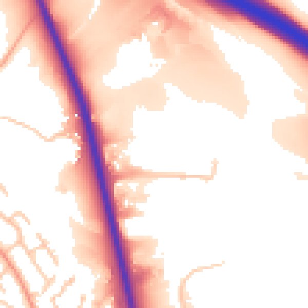 Daytime road noise heatmap for ST5 7XE