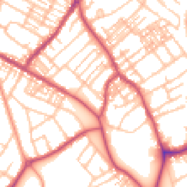 Daytime road noise heatmap for ST5 8BD