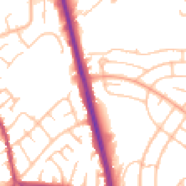 Daytime road noise heatmap for ST5 8JH