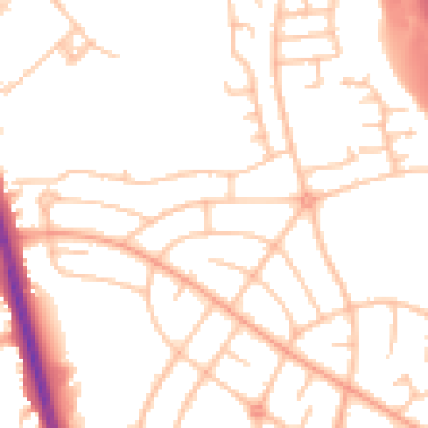 Daytime road noise heatmap for ST5 8JP