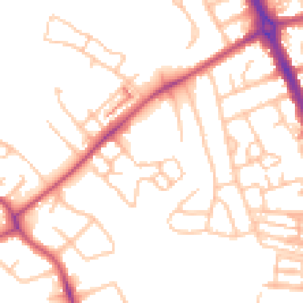 Daytime road noise heatmap for ST5 9FF