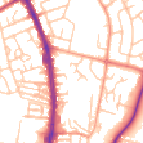 Daytime road noise heatmap for ST5 9PX