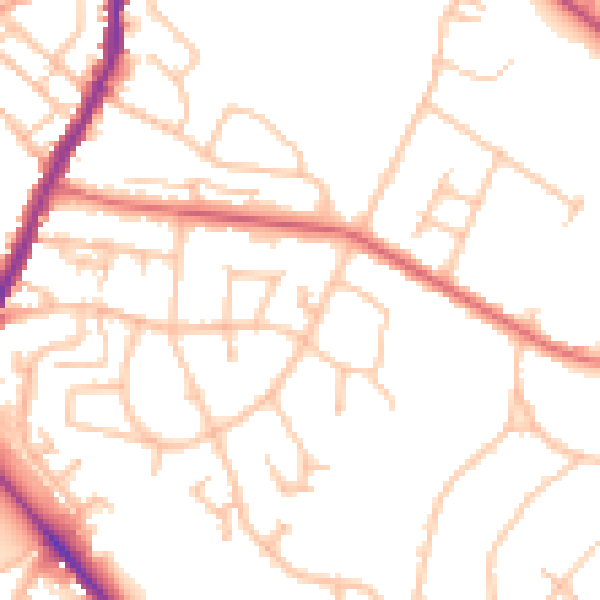 Daytime road noise heatmap for ST7 1FE