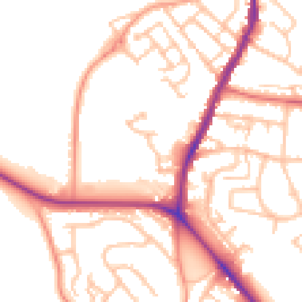 Daytime road noise heatmap for ST7 1GL