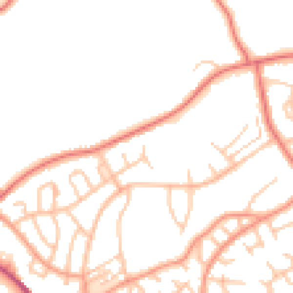Daytime road noise heatmap for ST7 1HT