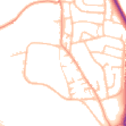Daytime road noise heatmap for ST7 1QD