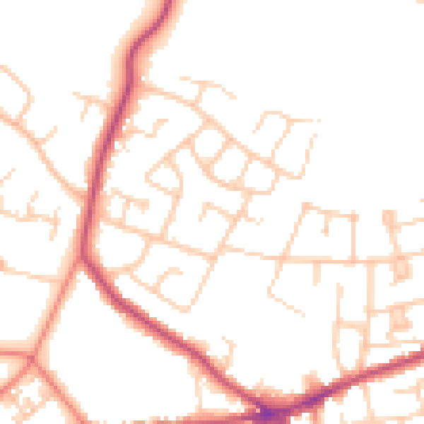 Daytime road noise heatmap for ST7 2BY