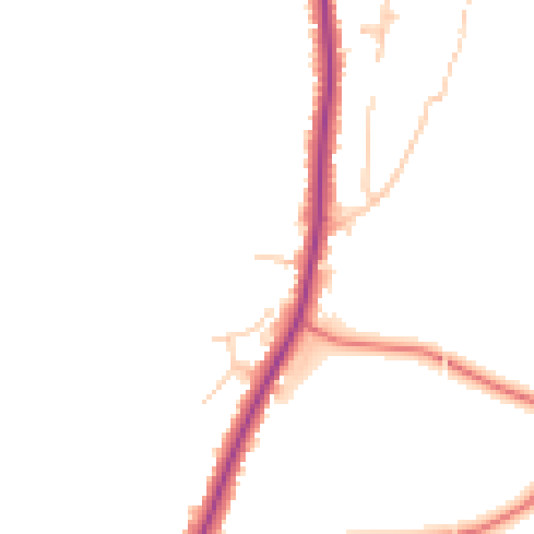 Daytime road noise heatmap for ST7 3BH