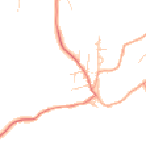 Daytime road noise heatmap for ST7 4NY