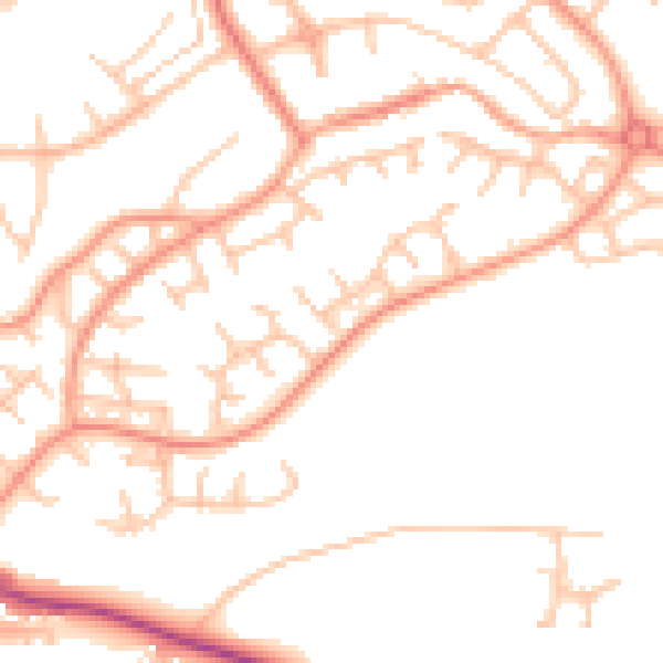 Daytime road noise heatmap for ST7 4XU