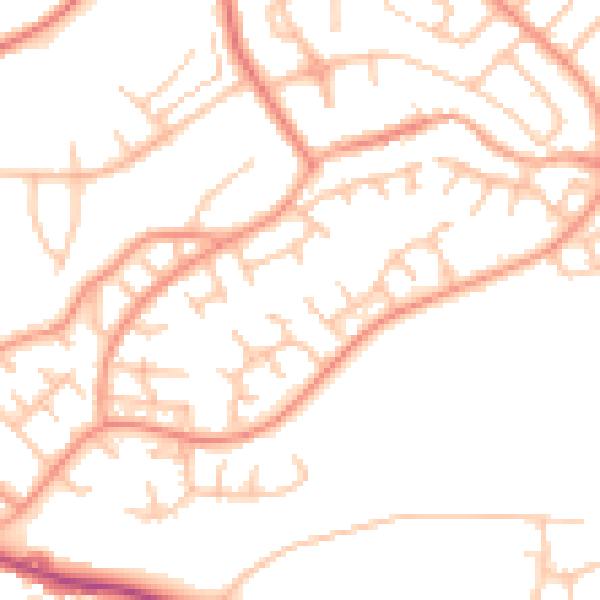 Daytime road noise heatmap for ST7 4XX