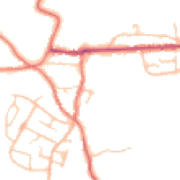 Daytime road noise heatmap for ST7 8DB