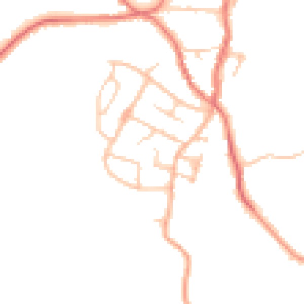 Daytime road noise heatmap for ST7 8EY