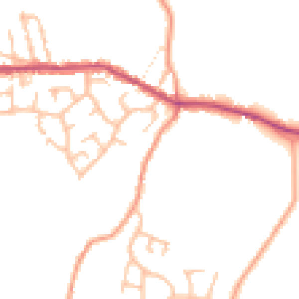 Daytime road noise heatmap for ST7 8LA