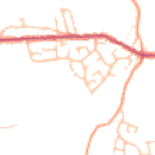 Daytime road noise heatmap for ST7 8NP