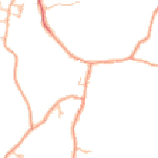 Daytime road noise heatmap for ST7 8NT