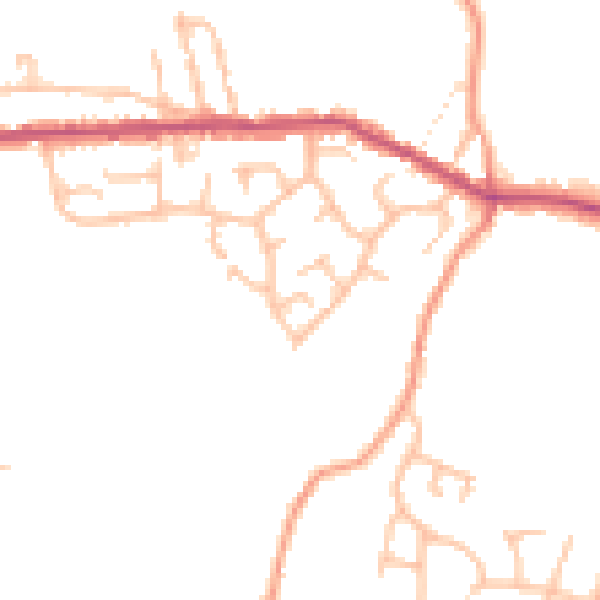 Daytime road noise heatmap for ST7 8NW