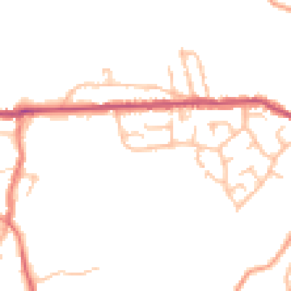 Daytime road noise heatmap for ST7 8QG