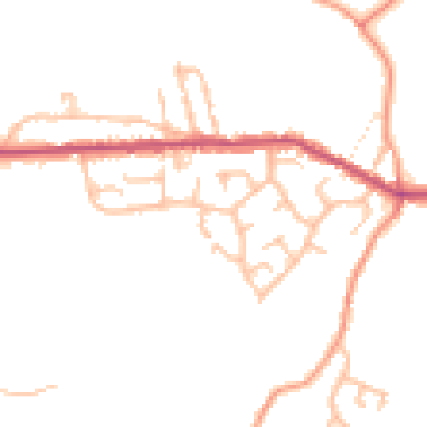 Daytime road noise heatmap for ST7 8QR